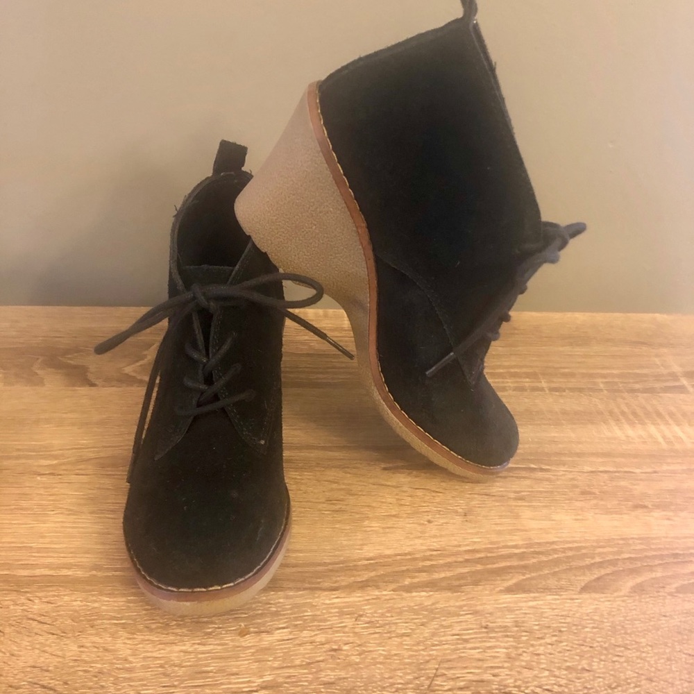 Sonoma Nadine Black Suede Wedge Bootie